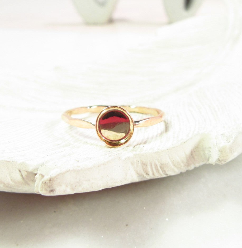 flattened bezel cup ring setting