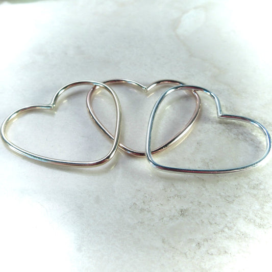 Shapes Hearts 27mm, 1.5mm, Choose Your Texture and Metal