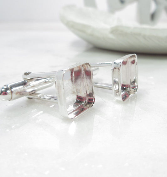 Bezel Cup Cuff Links Square