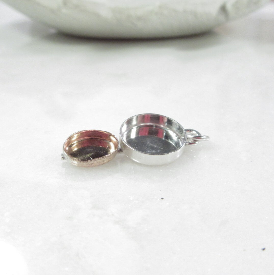 Bezel Cup Double Pendant Setting Round and Oval - Choose Your Metal And Cup Size