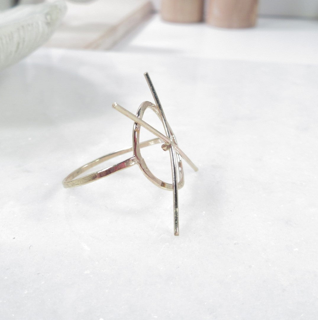 angled view circle lariat ring 