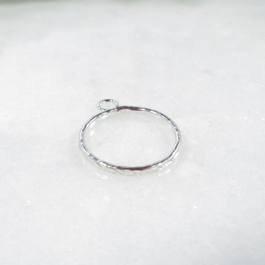 Open Resin Bezel - Chiseled Edge Circle, 16mm, Single Ring - Choose Your Metal