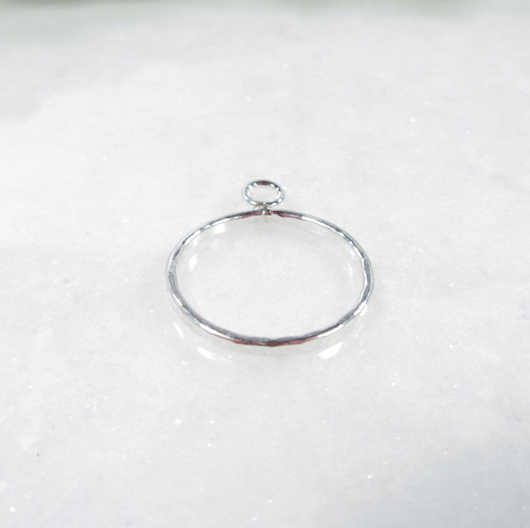 Open Resin Bezel - Hammered Edge Circle, 16mm, Single Ring - Choose Your Metal