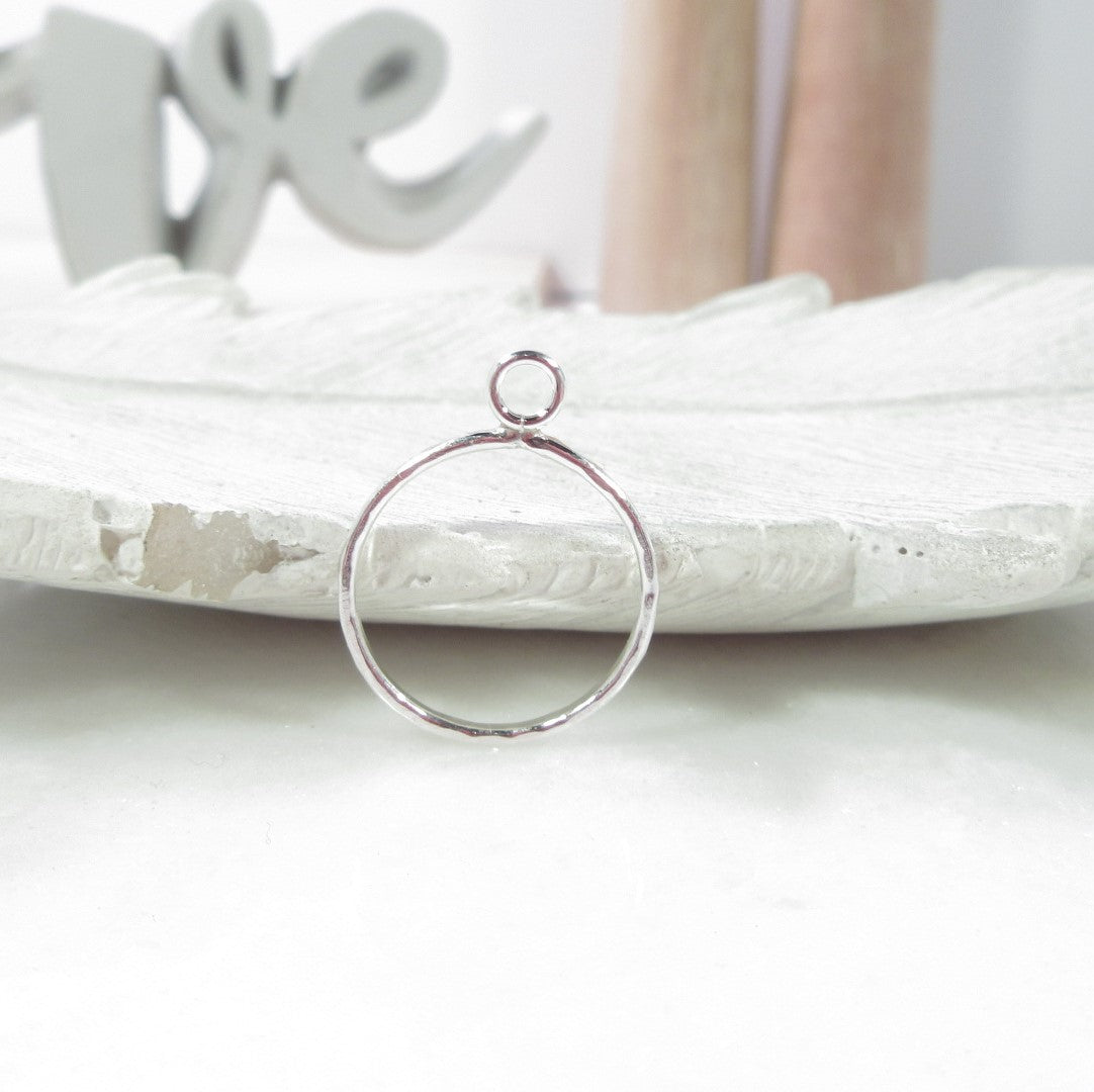 Open Resin Bezel - Hammered Edge Circle, 16mm, Single Ring - Choose Your Metal