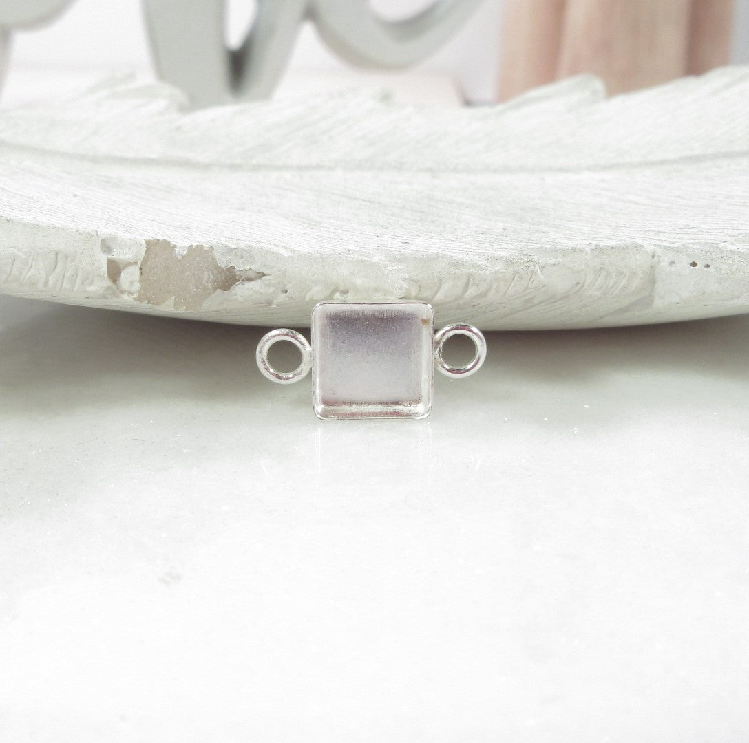 Bezel Cup Pendant - Square, Double Ring, Choose Your Cup Size