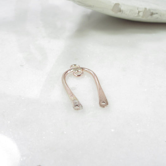 Earring Dangle - Long U Shape with Ring, Choose Your Metal