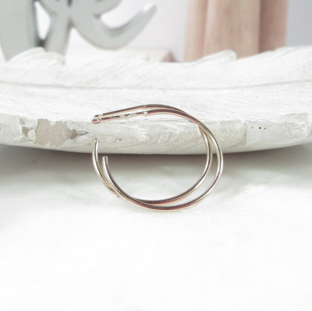 Small Post Hoop Earrings - Plain