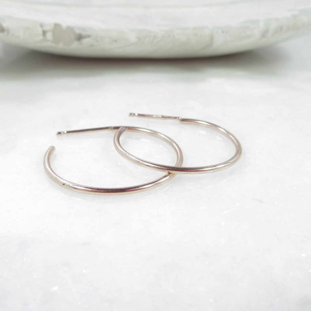 Small Post Hoop Earrings - Plain