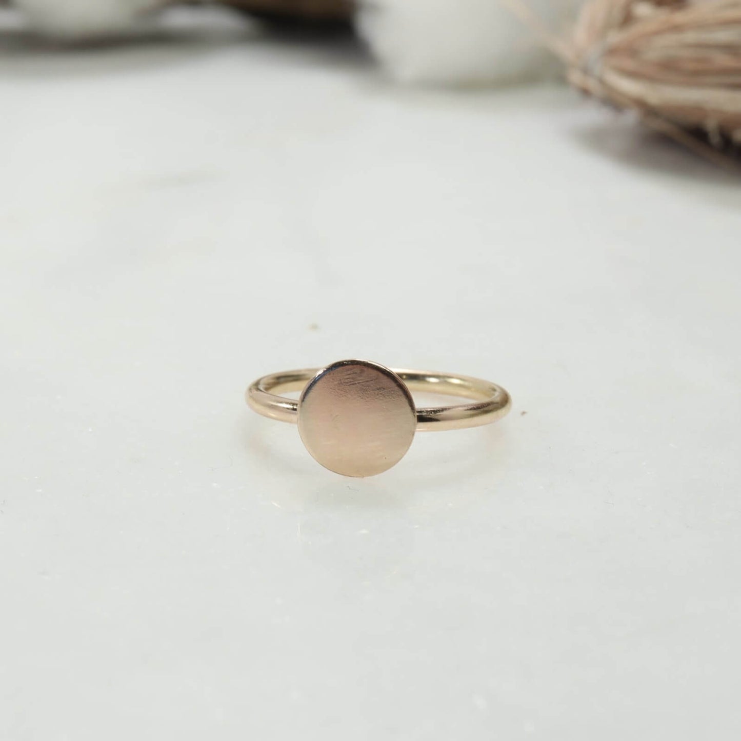 Disk (Glue) Ring - 2mm, 7mm Disk, Solid 14k Gold