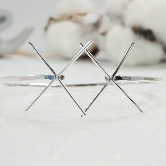 Raw Gemstone Bracelet Setting - Double Prong Your Choice Of Metals