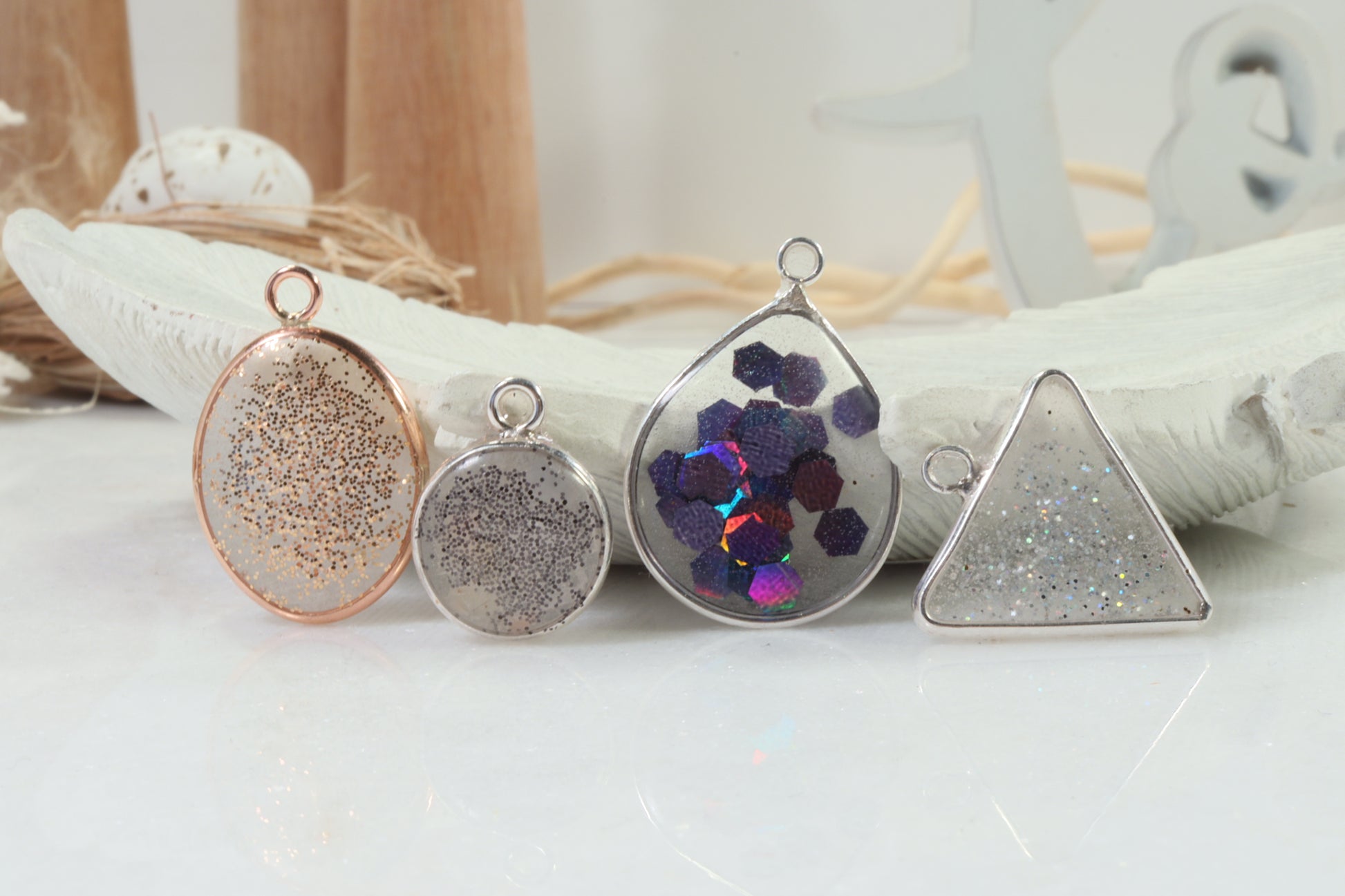 resin bezels with glitter