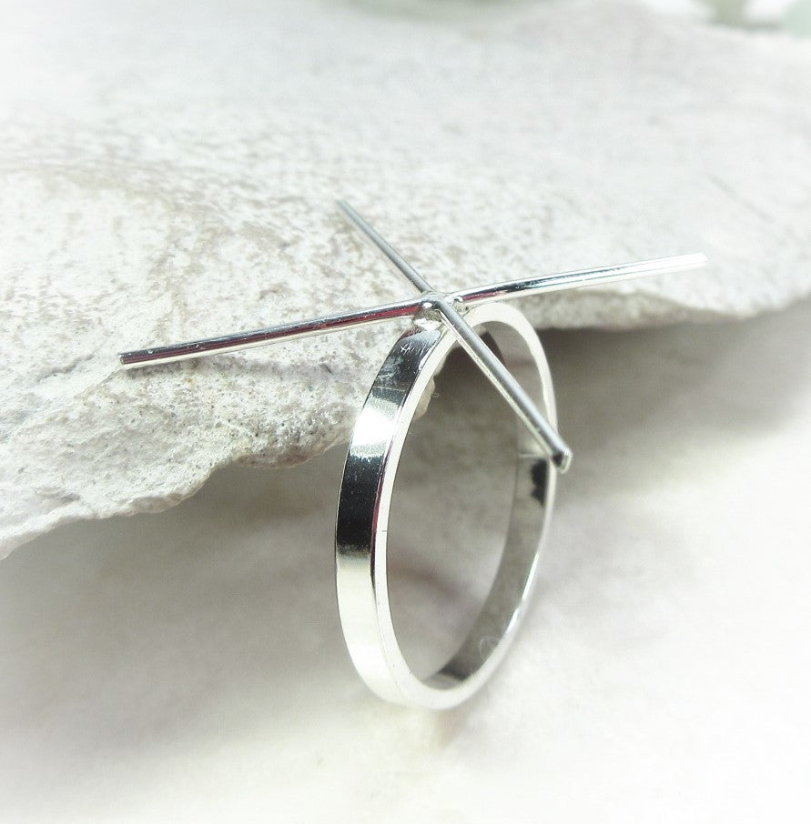 Raw Gemstone Ring - Plain Flat, 2mm Band, Choose Your Metal