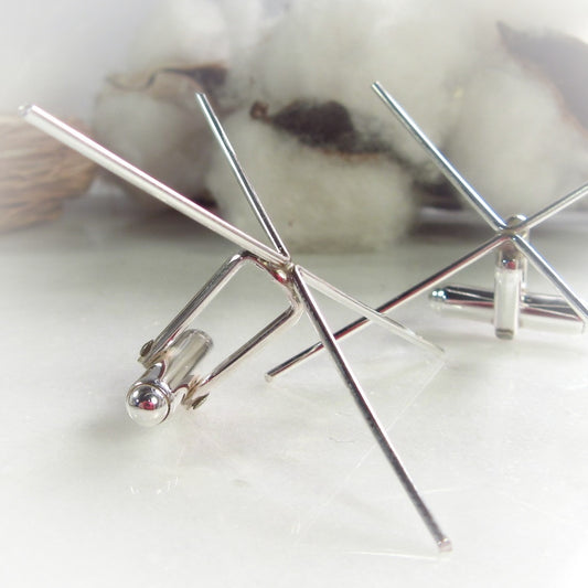 Raw Gemstone Cuff Links Sterling Silver