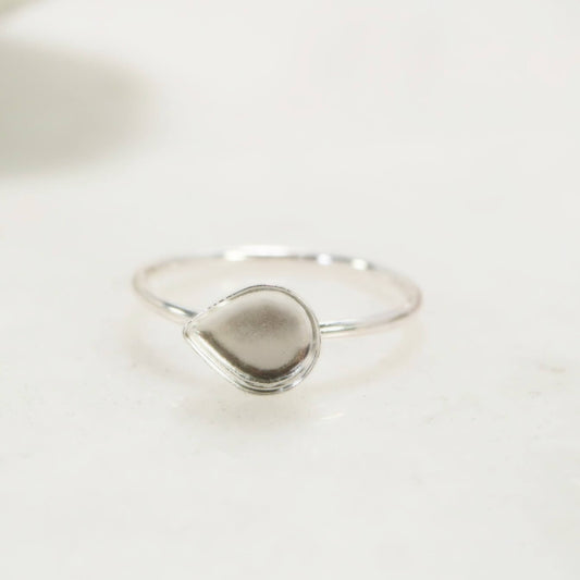 Bezel Cup Ring Setting - Plain, Side Pear, 2mm Band, Choose Your Cup, Choose Your Metal