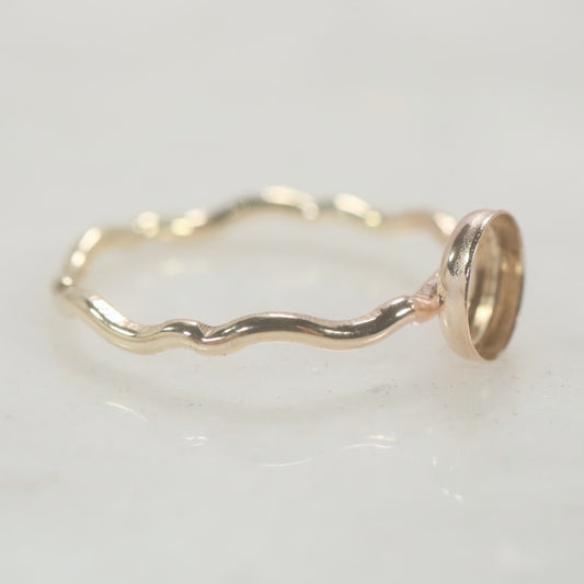 gold wave ring bezel cup 